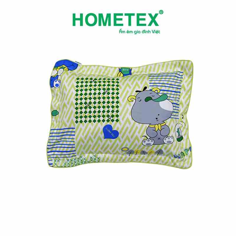 [Mã BMLTB35 giảm đến 35K đơn 99K] Gối nằm Hometex cho bé 100% cotton - viền bèo cotton hoa thoáng mát ( có 2 size )