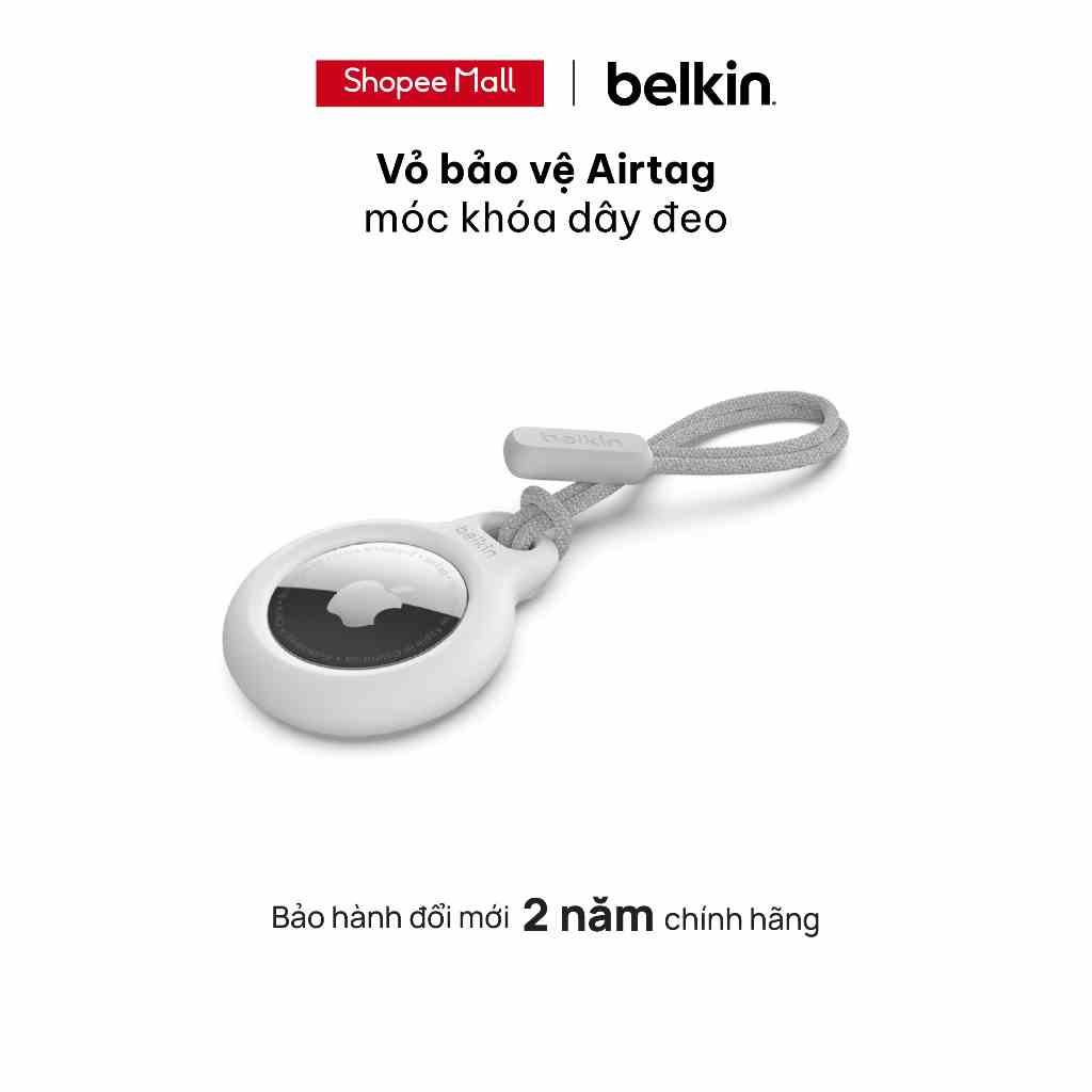 Vỏ bảo vệ Airtag Secure Holder Belkin Có Dây Đeo, chống trầy xước, thiết kế tân tiến - HÀNG CHÍNH HÃNG CAO CẤP- F8W974bt