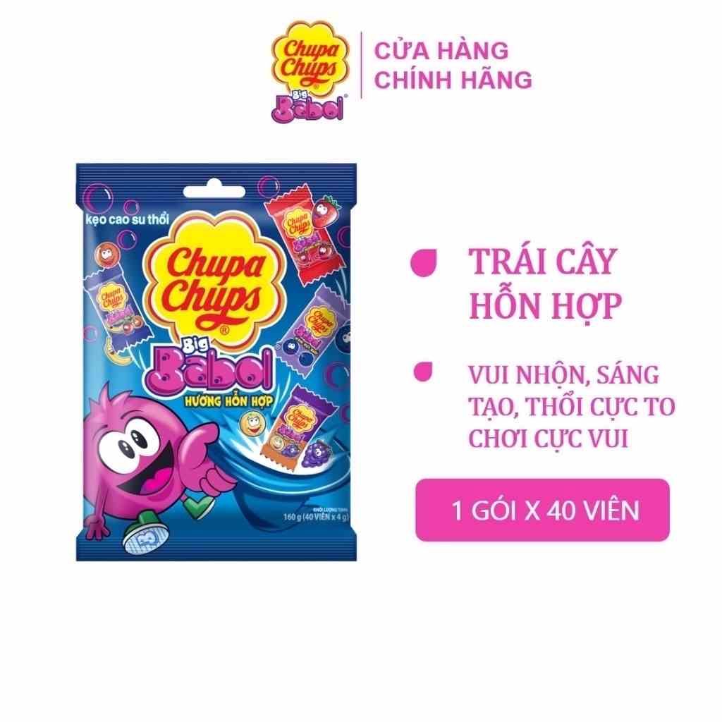 Kẹo gum thổi Big Babol Hương Trái Cây Hỗn Hợp (Gói 40 viên)