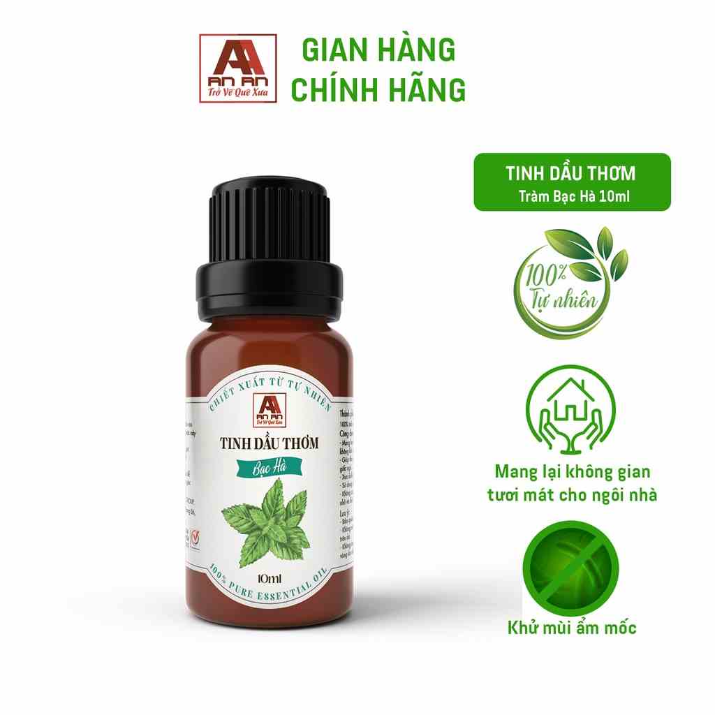 Tinh Dầu Thiên Nhiên Nguyên Chất An An Hương Bạc Hà Giúp Tinh Thần Sảng Khoái Đuổi Muỗi Côn Trùng 10ml