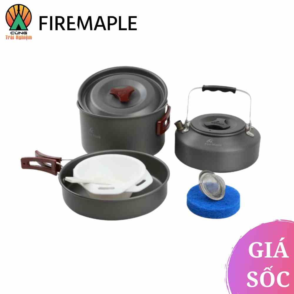 [CHÍNH HÃNG] COMBO Nồi Chảo Nấu Ăn 3 Trong 1 Fire Maple FMC-204 Gọn Nhẹ Chuyên Dụng Dành Cho Du Lịch, Dã Ngoại Cắm Trại