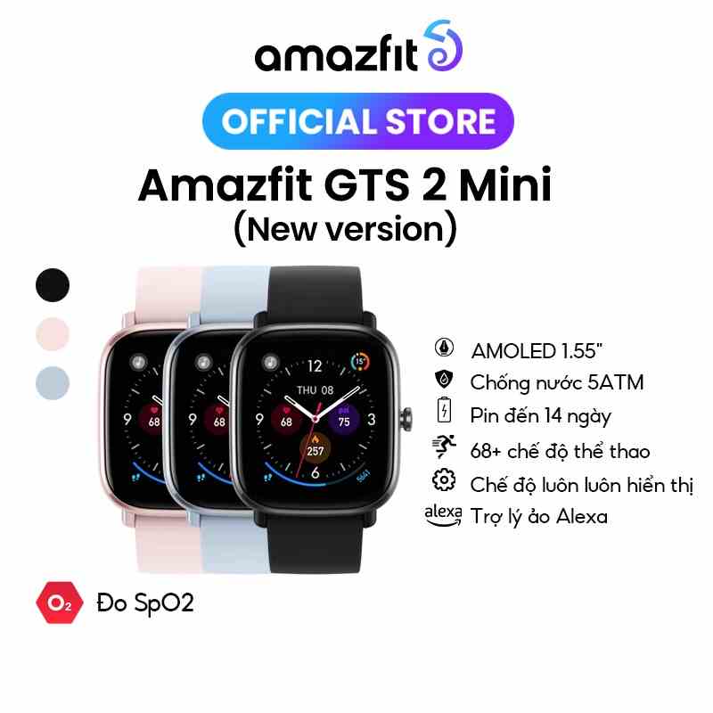 (New version) Đồng Hồ Thông Minh Amazfit GTS 2 Mini - Hàng Chính Hãng - Bảo Hành 12 Tháng