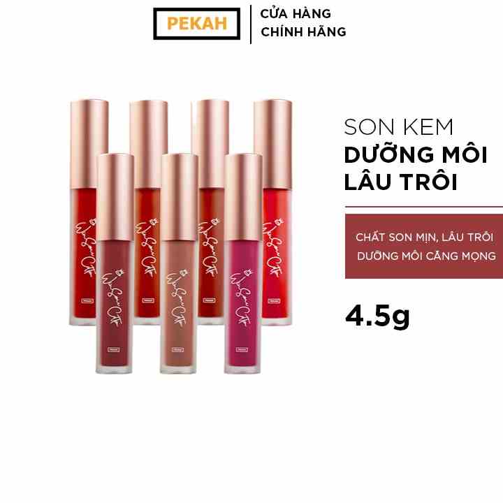 [Mã BMLT30 giảm đến 30K đơn 299K] Son kem lì PEKAH Mịn lâu trôi bám màu Winsome Cotton Tint 4.5g Pekah Official Store