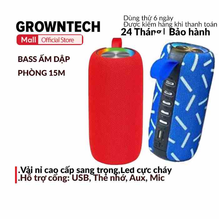 Loa blt GrownTech WS 1870 blutooth mẫu 2022 dung lượng pin lớn bass mạnh có đèn pin kèm led khi phát nhạc