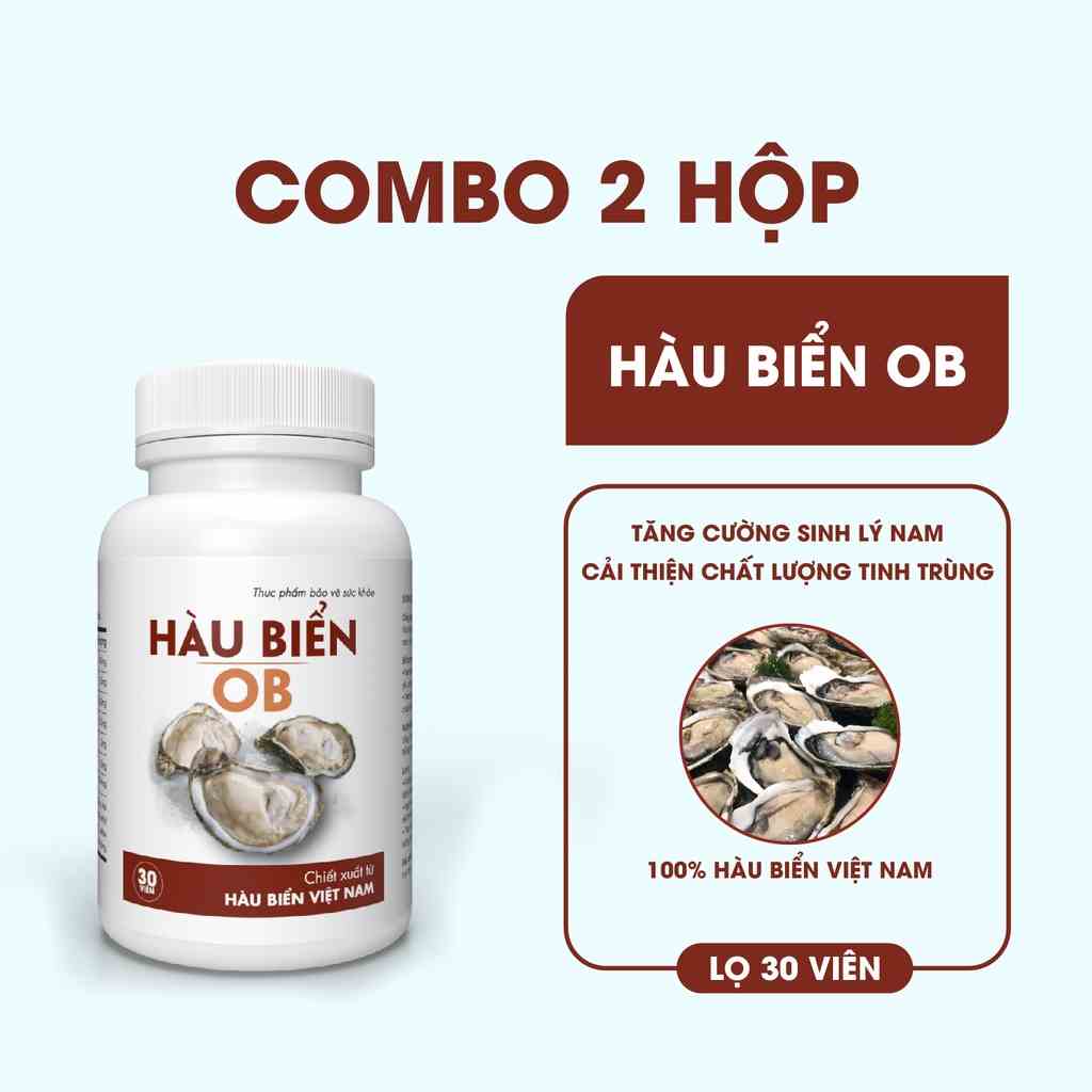 HOB-Combo 2 Hộp Hàu Biển OB Grow Green AZ tăng cường sinh lực, cải thiện xuất tinh sớm, rối loạn cương dương(30 viên)