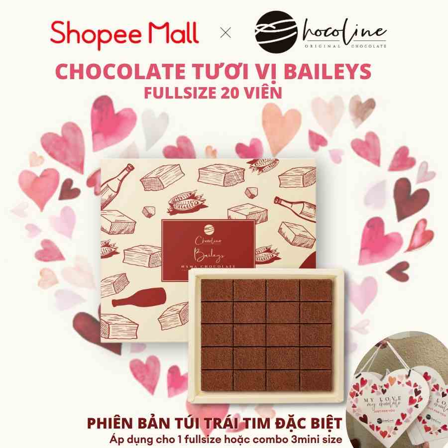 Socola Tươi Chocoline Vị Kem Sữa Bailey - Hộp 20 Viên (130gram)