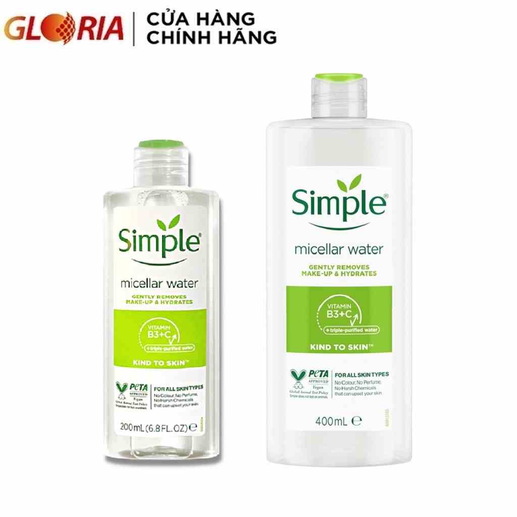 Nước Tẩy Trang Không Cồn Simple Kind To Skin Micellar Cleansing Water 200ml