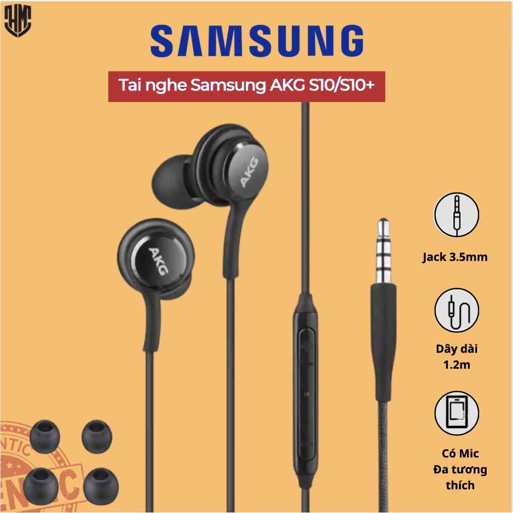 Tai nghe Samsung AKG S10/S10+ Có mic đàm thoại- Âm bass siêu hay -Tương thích các dòng Samsung - Hàng chính hãng