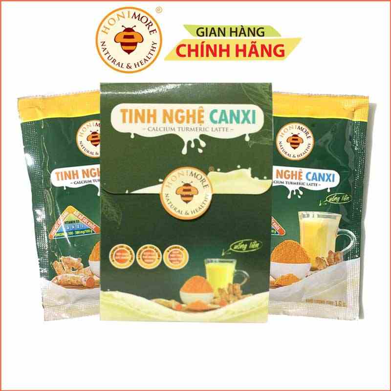 Set 2 gói Tinh bột nghệ Canxi Honimore - Tốt cho xương, làm đẹp da, tốt cho dạ dày