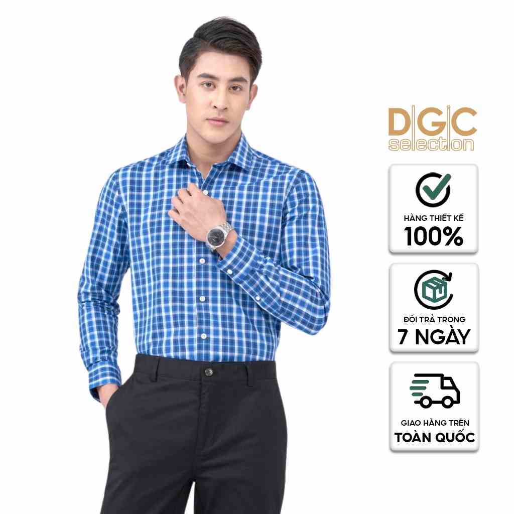 Áo sơ mi dài tay Regular Fit DGCs - WASD2013M - Sơ mi dài tay, dáng suông, chất liệu cotton thoáng mát, thấm hút tốt