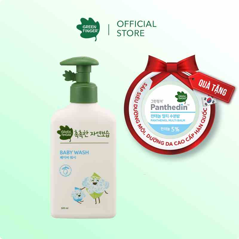 Sữa tắm Dưỡng Ẩm Cho bé (0-36 tháng) GREENFINGER CHOKCHOK MOISTURE BABY WASH 320ml (1 chai)