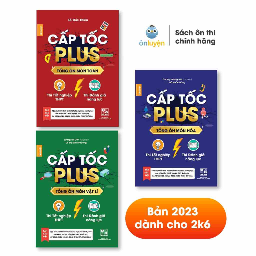 Sách - Combo 3 cuốn Cấp tốc Plus môn Toán, Lí, Hóa (bản mới 2023) - Nhà sách Ôn luyện