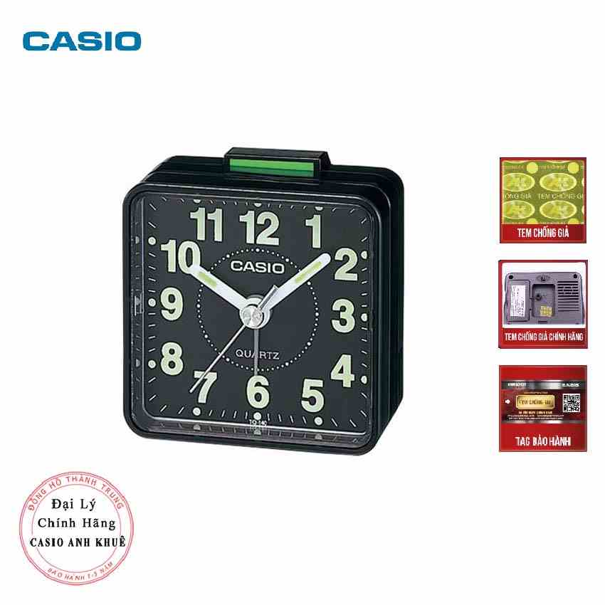 [Mã BMLTB200 giảm đến 100K đơn 499K] Đồng hồ để bàn - du lịch Casio TQ-140-1DF có báo thức, dạ quang cỡ nhỏ