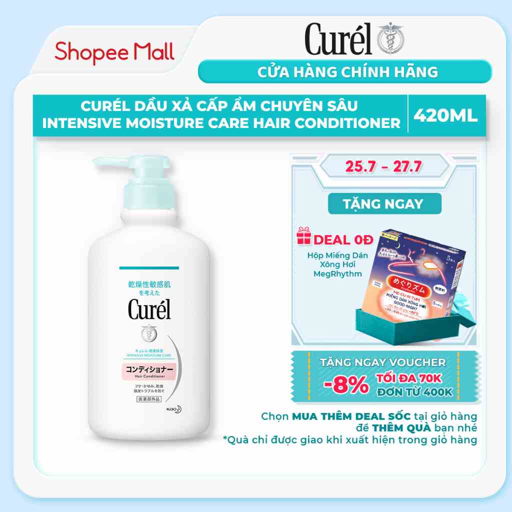 Dầu Xả Cấp Ẩm Chuyên Sâu Curel Intensive Moisture Care Hair Conditioner 420ml