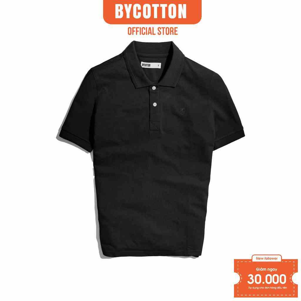 [Mã BYCO300T8 giảm 30% đơn 0K] Áo Thun Nam Polo Cổ Bẻ Màu Đen BY COTTON Black Basic Polo