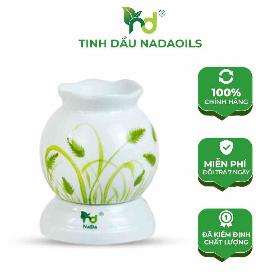 Đèn xông tinh dầu Bát tràng NADA, nhỏ gọn, đẹp, khuếch tán tinh dầu thơm hơn, an toàn, bảo hành chính hãng