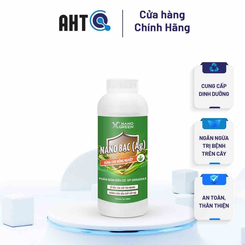 Phân bón nano bạc Nano Xgreen cung cấp dưỡng chất, tăng đề khoáng, hỗ trợ cho cây có triệu chứng vàng lá, thối rễ 500ml