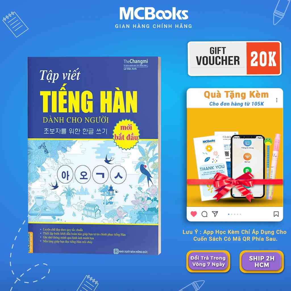 Sách - Tập viết tiếng Hàn dành cho người mới bắt đầu Mcbooks