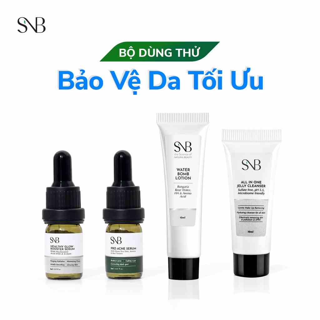 [Mã BMLTB35 giảm đến 35K đơn 99K] Bộ sản phẩm SNB mini size Bảo Vệ và Chăm Sóc Da Tối ưu SNB21