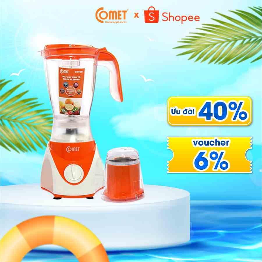 [Mã ELCMVIP1 giảm 10% đơn 699K] Máy Xay Sinh Tố COMET - CM9954:CM9954N Cam