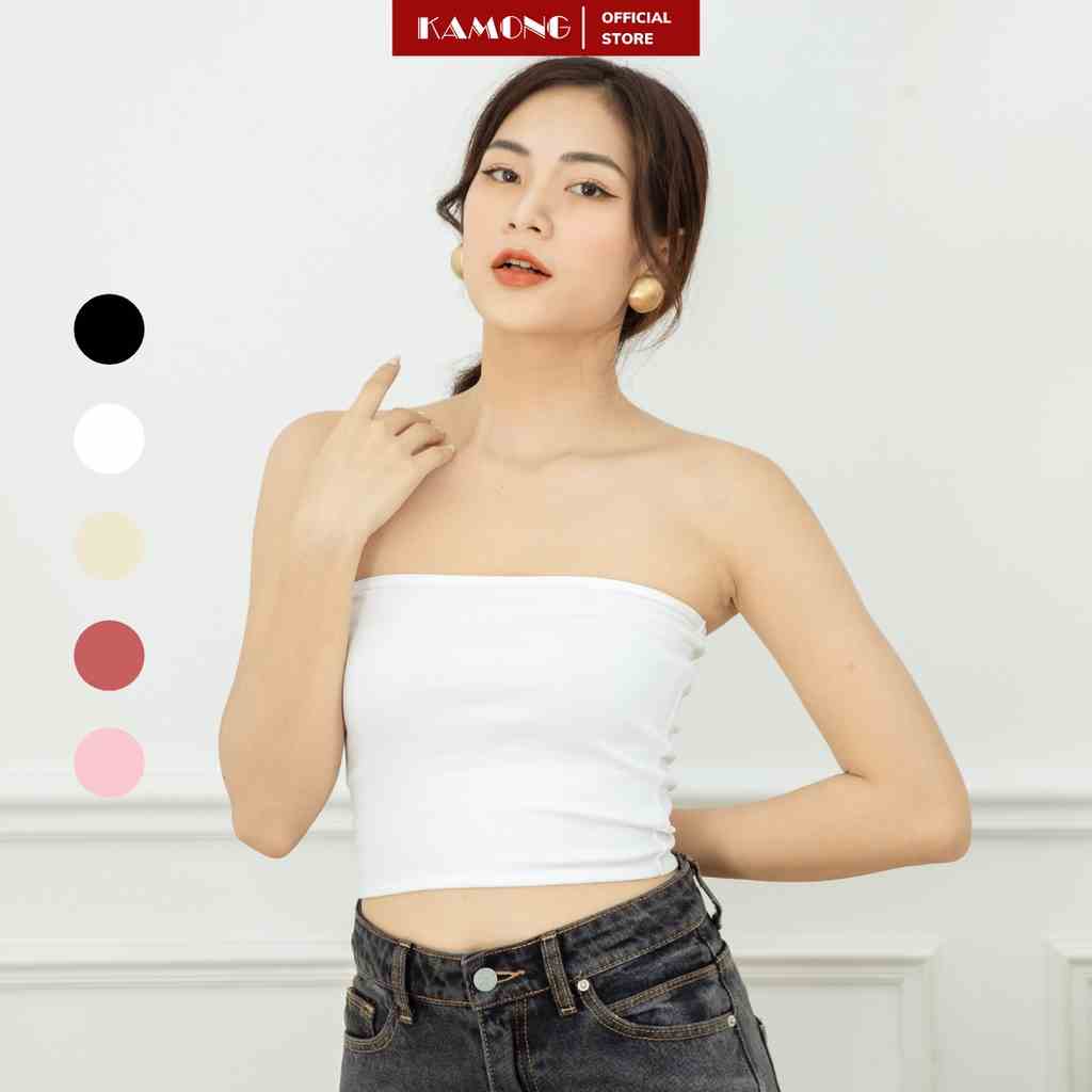 Áo ống quây ngực KAMONG không mút chất liệu thun cotton 100% co dãn nhiều màu, nhiều size A143