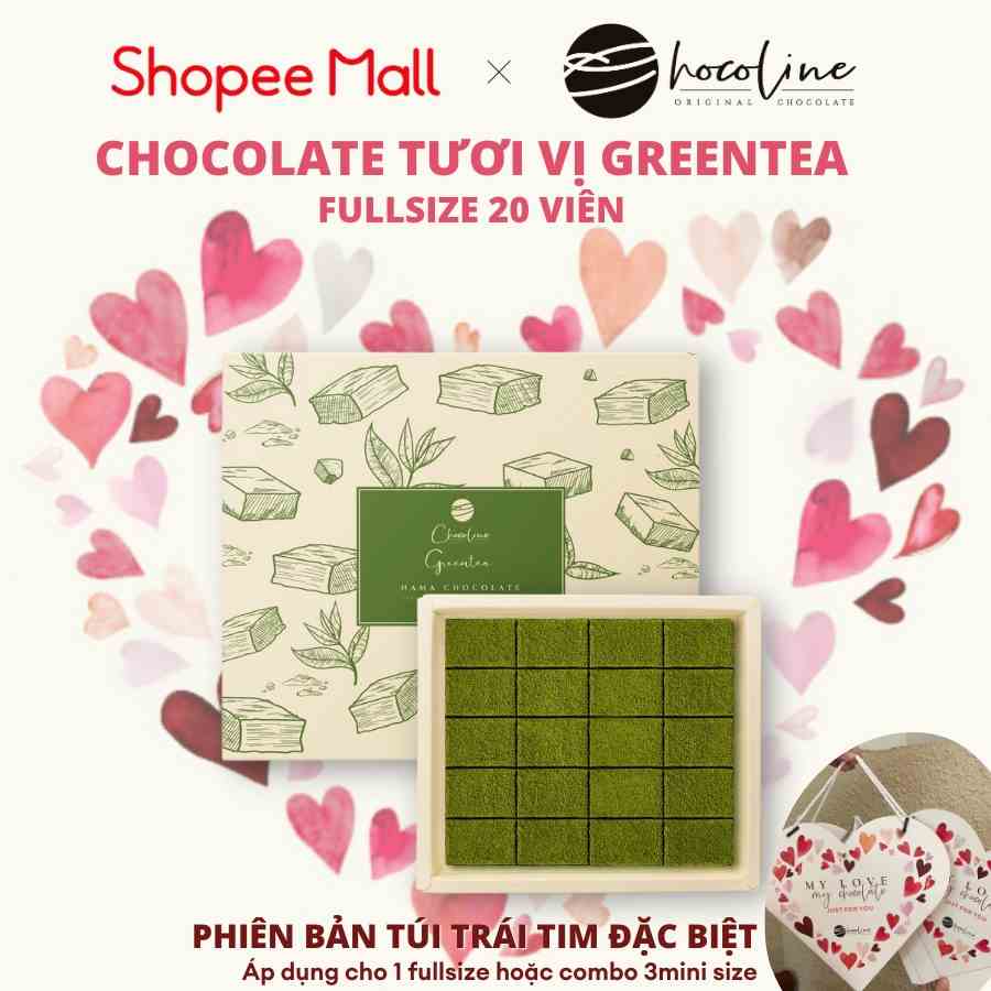 Socola Tươi Chocoline Vị Matcha Trà Xanh - Hộp 20 Viên (130gram)