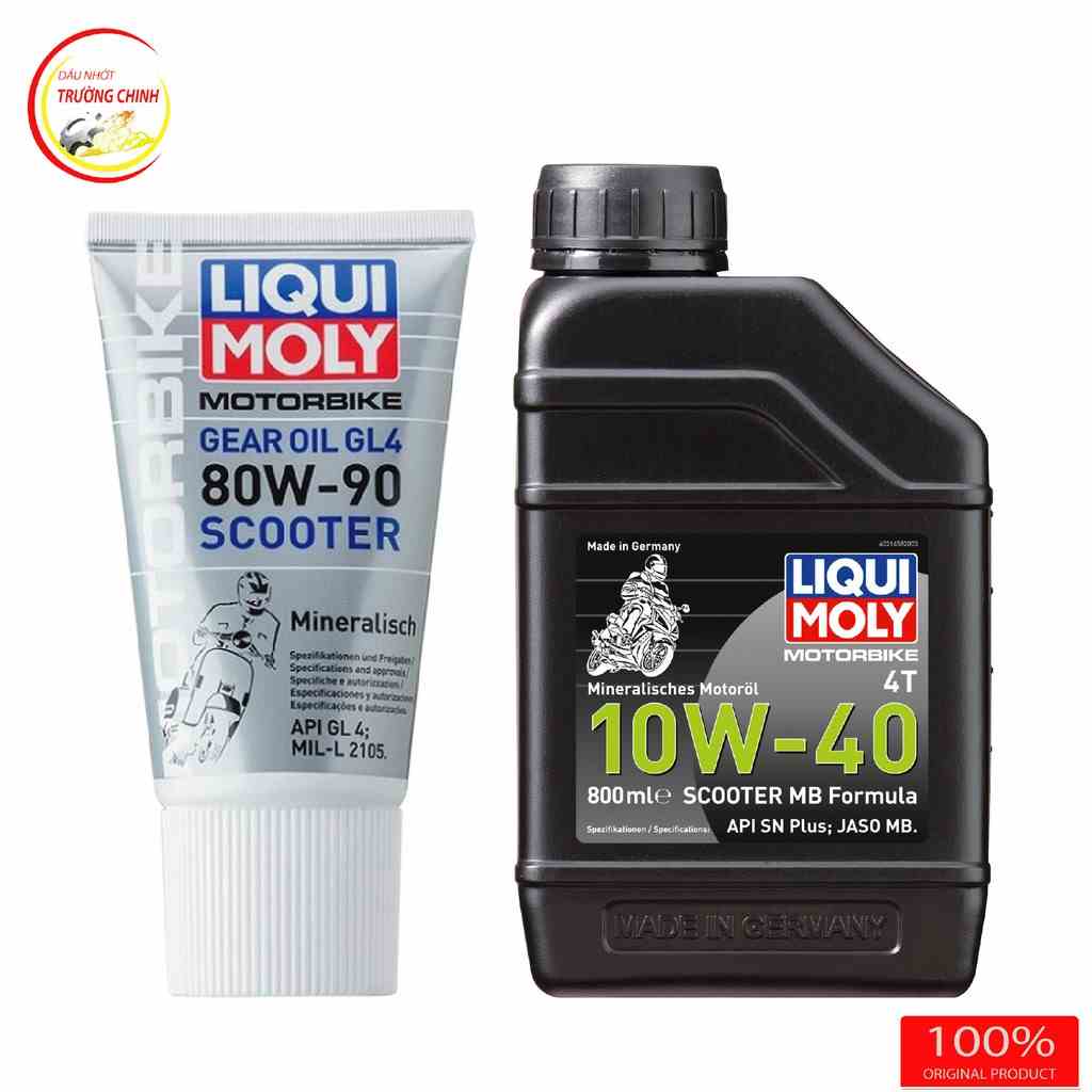 Combo nhớt Liqui Moly Scooter 10W40 MB Formula 800ML và hộp số Liqui dành cho xe tay ga