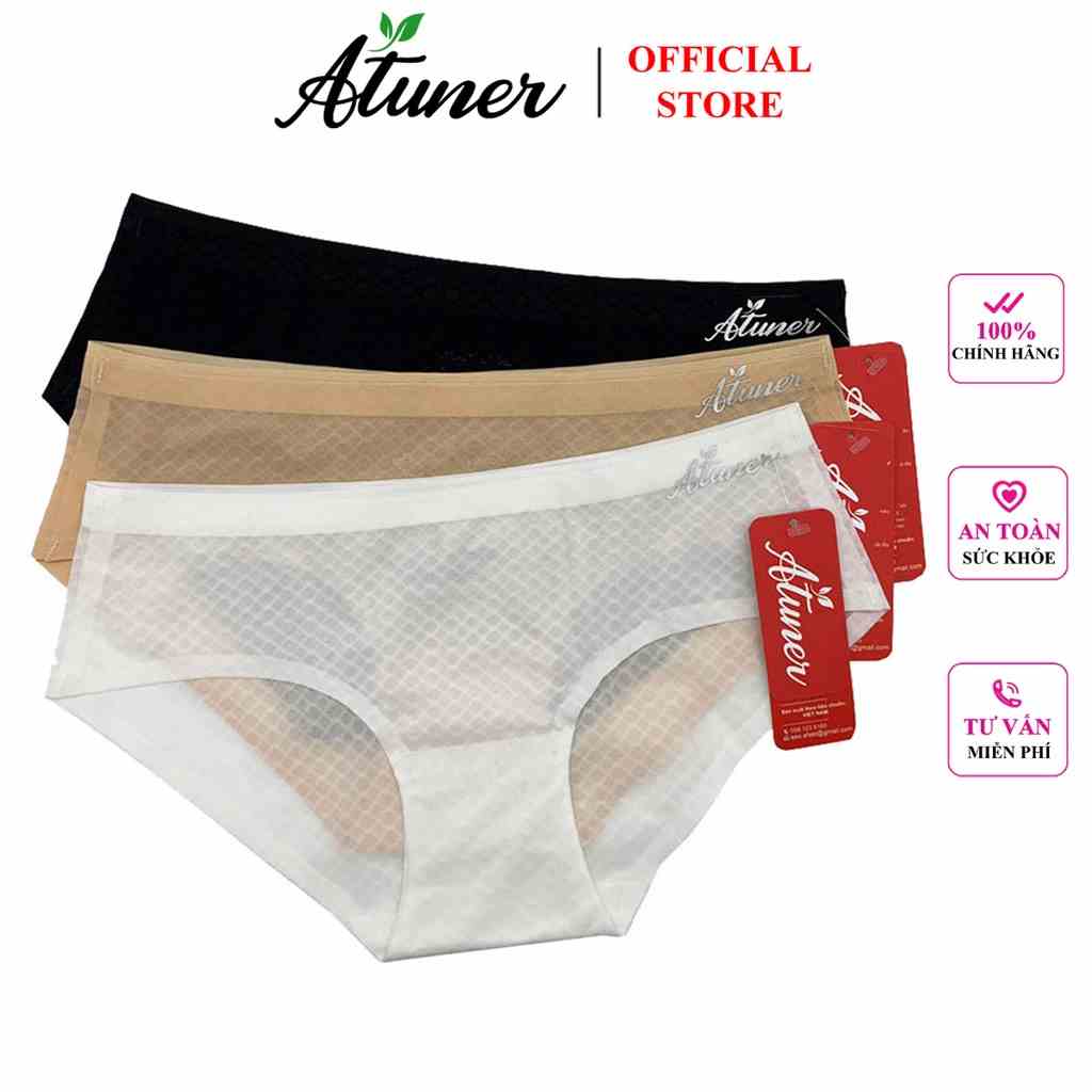 Combo 3 quần lót nữ thông hơi Atuner QL011, họa tiết Caro thời trang, mềm mại, thoáng mát