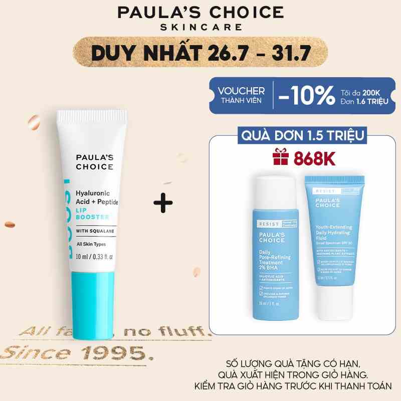 Tinh chất dưỡng môi Paula’s Choice Hyaluronic Acid + Peptide Lip Booster 10ml 9580