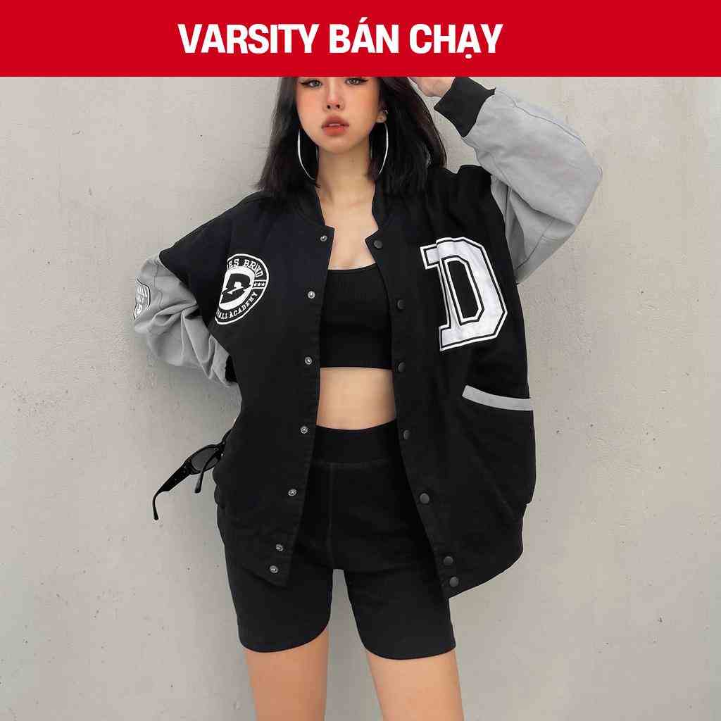 Áo bomber bóng chày nam nữ Davies brand Grey Varsity Baseball Academy Bomber| D19-AK1-X