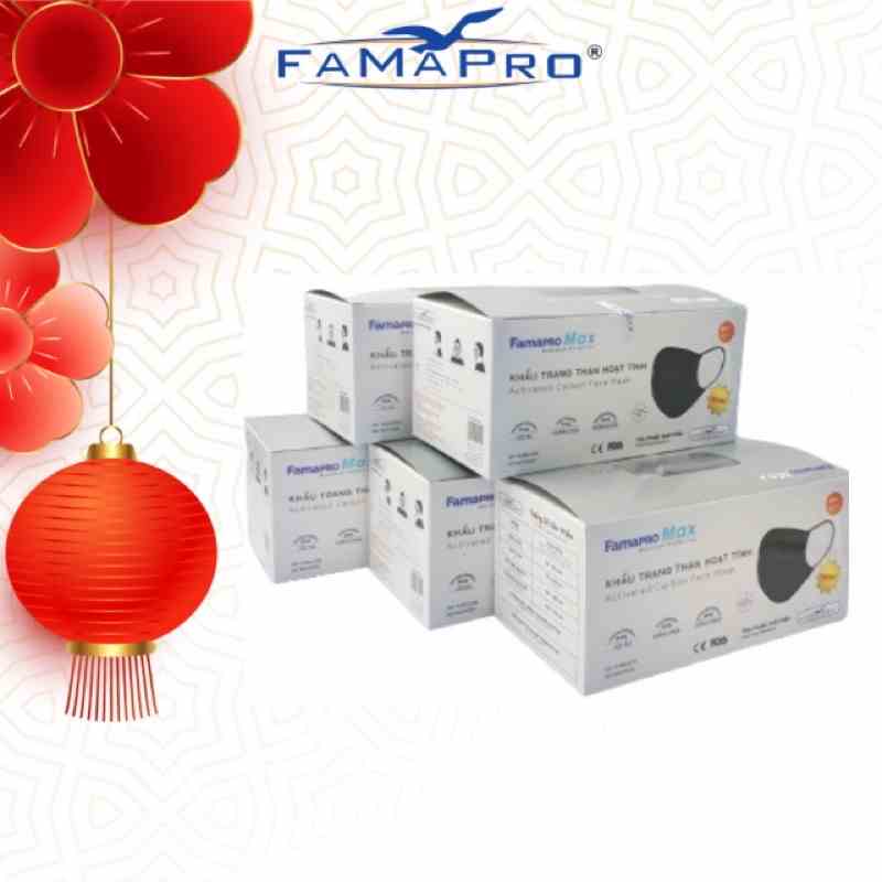 [COMBO 5 HỘP] Max Khẩu trang y tế cao cấp kháng khuẩn 4 lớp Famapro hộp 40 cái