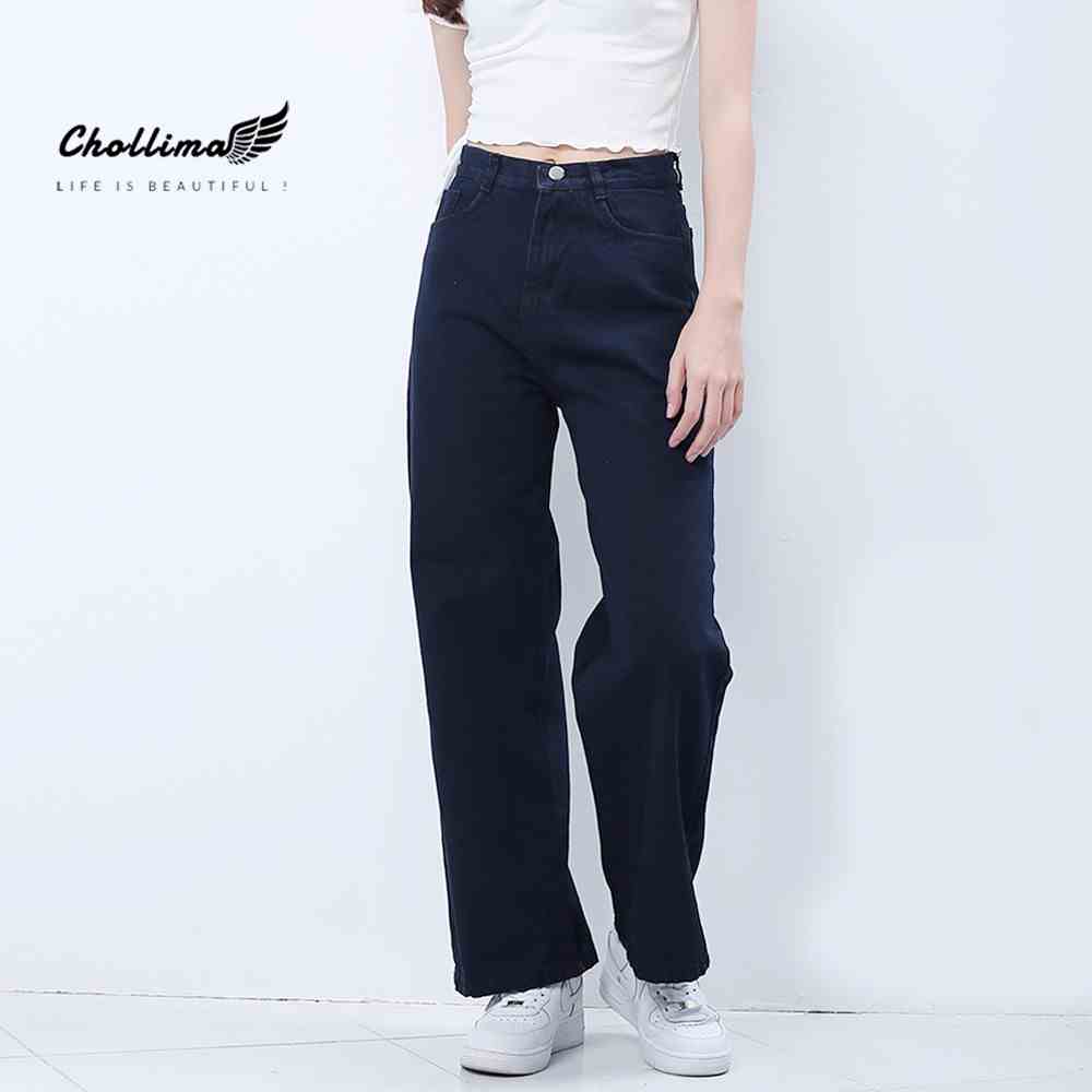 Quần baggy jeans nữ Chollima ống rộng SIMPLE JEAN dài 98cm QD026