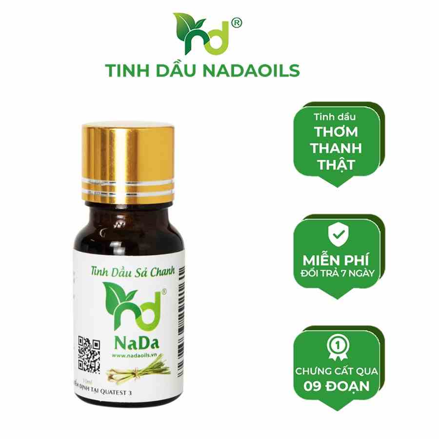 [Mã BMLTB35 giảm đến 35K đơn 99K] Tinh dầu thơm phòng sả chanh Nada Oils - khử mùi, kháng khuẩn, đuổi muỗi, giảm stress