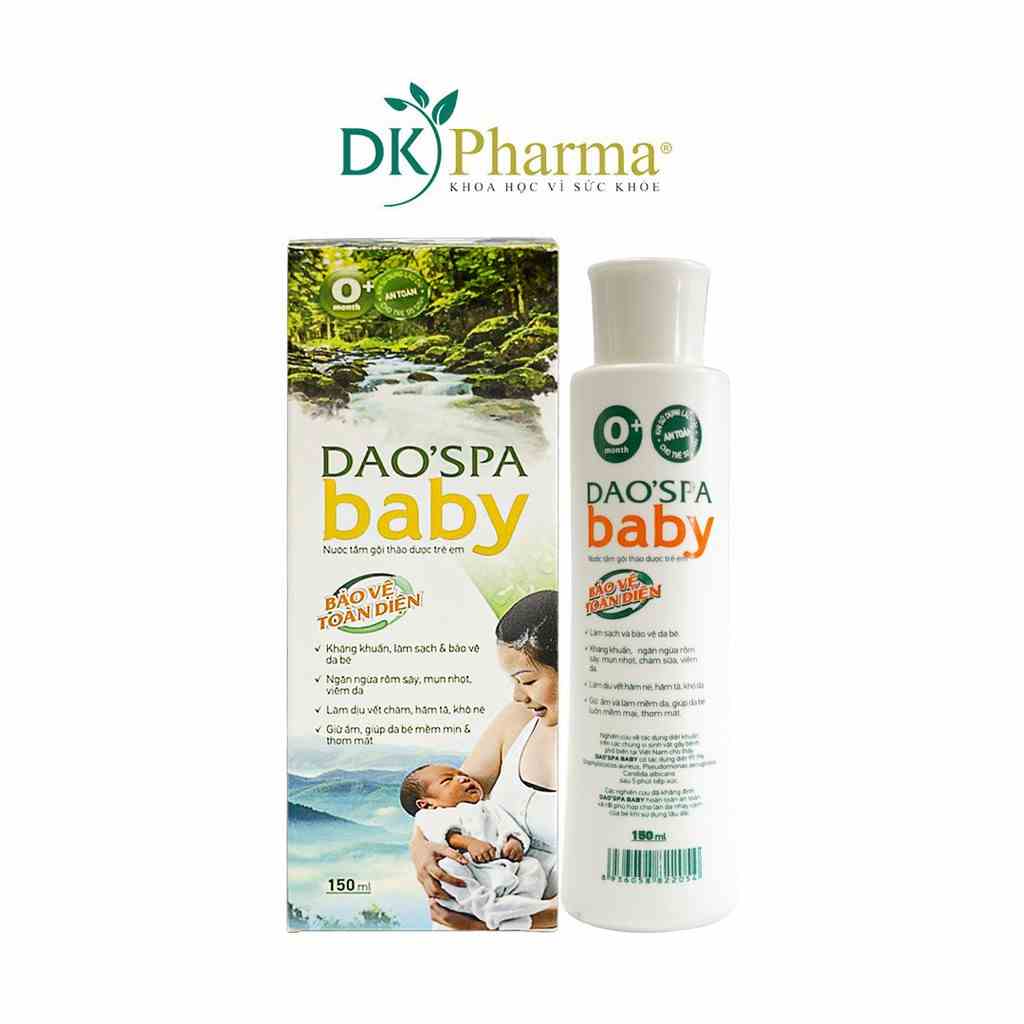 Nước tắm bé thảo dược người Dao Đỏ DK Pharma DaoSpa Baby 150ml - Kháng khuẩn, ngăn ngừa rôm sảy, mụn sữa, mụn kê,..