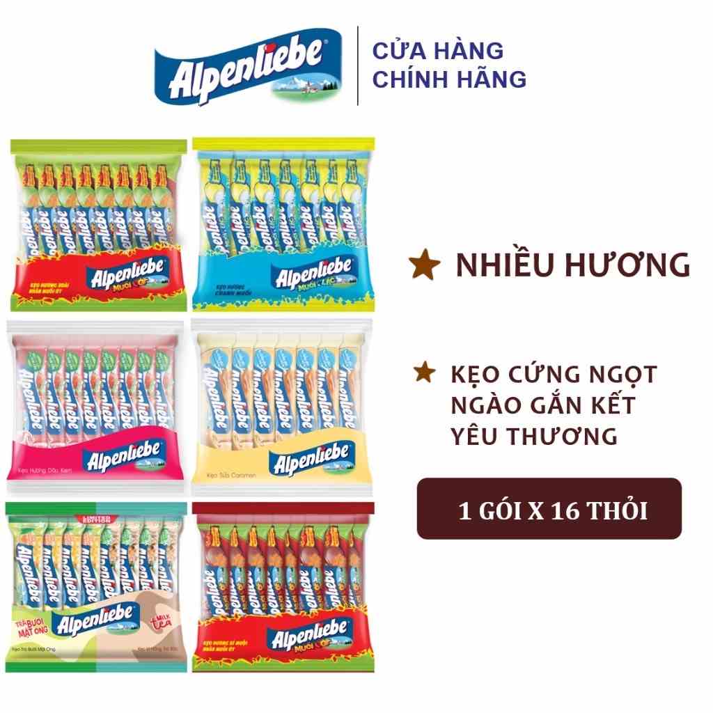 Kẹo cứng Alpenliebe nhiều hương (Gói 16 thỏi)