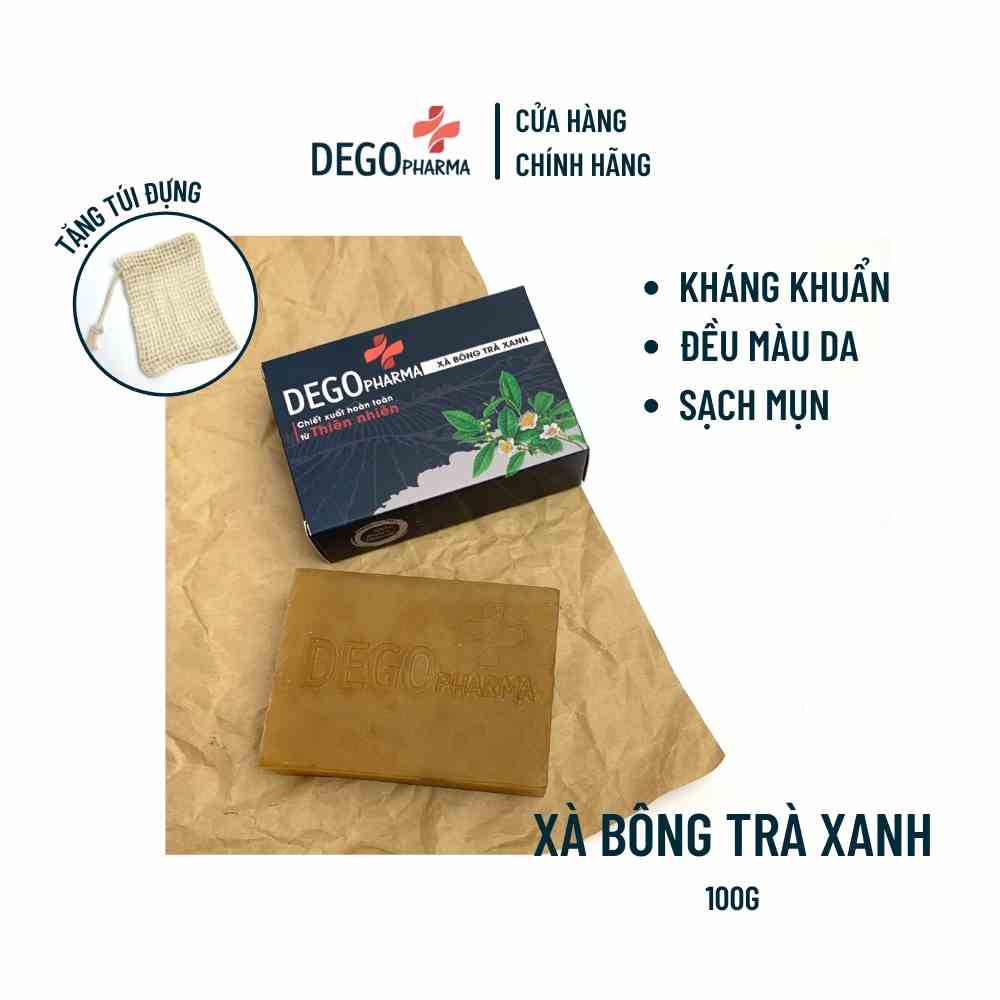 [Mã BMLT30 giảm đến 30K đơn 299K] Xà Bông Thiên Nhiên Trà Xanh DEGO PHARMA 100G - Giảm Mụn Mát Da & Dưỡng Da Mịn Màng