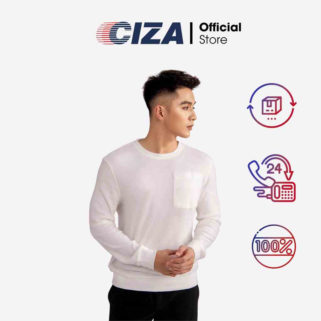 Áo nỉ dài tay nam CIZA thể thao công nghệ Nhật Bản giữ ấm tốt form rộng size S M L XL ATDR21