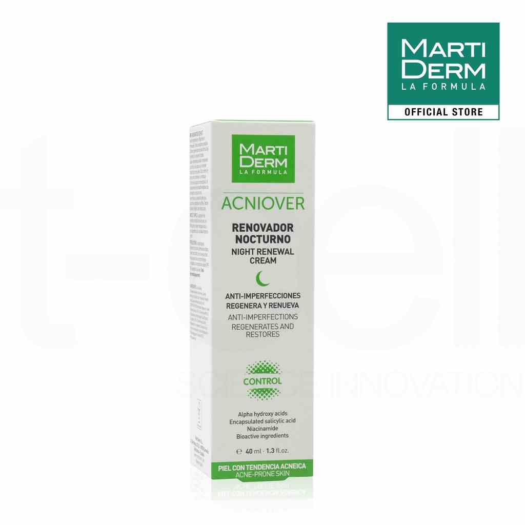 Kem Dưỡng Tái Tạo Ban Đêm Cho Da Dầu Mụn - MartiDerm Acniover Night Renewal Cream (40ml)