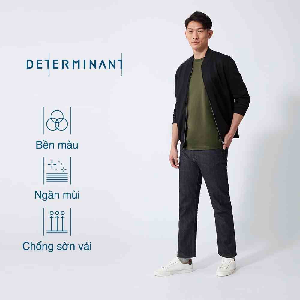 Áo thun nam cổ tròn DETERMINANT tay ngắn - kháng khuẩn - 100% cotton - màu xanh olive - T02