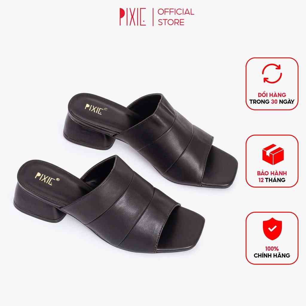 [Form nhỏ] Guốc Cao Gót 3cm Bản Ngang Pixie X624