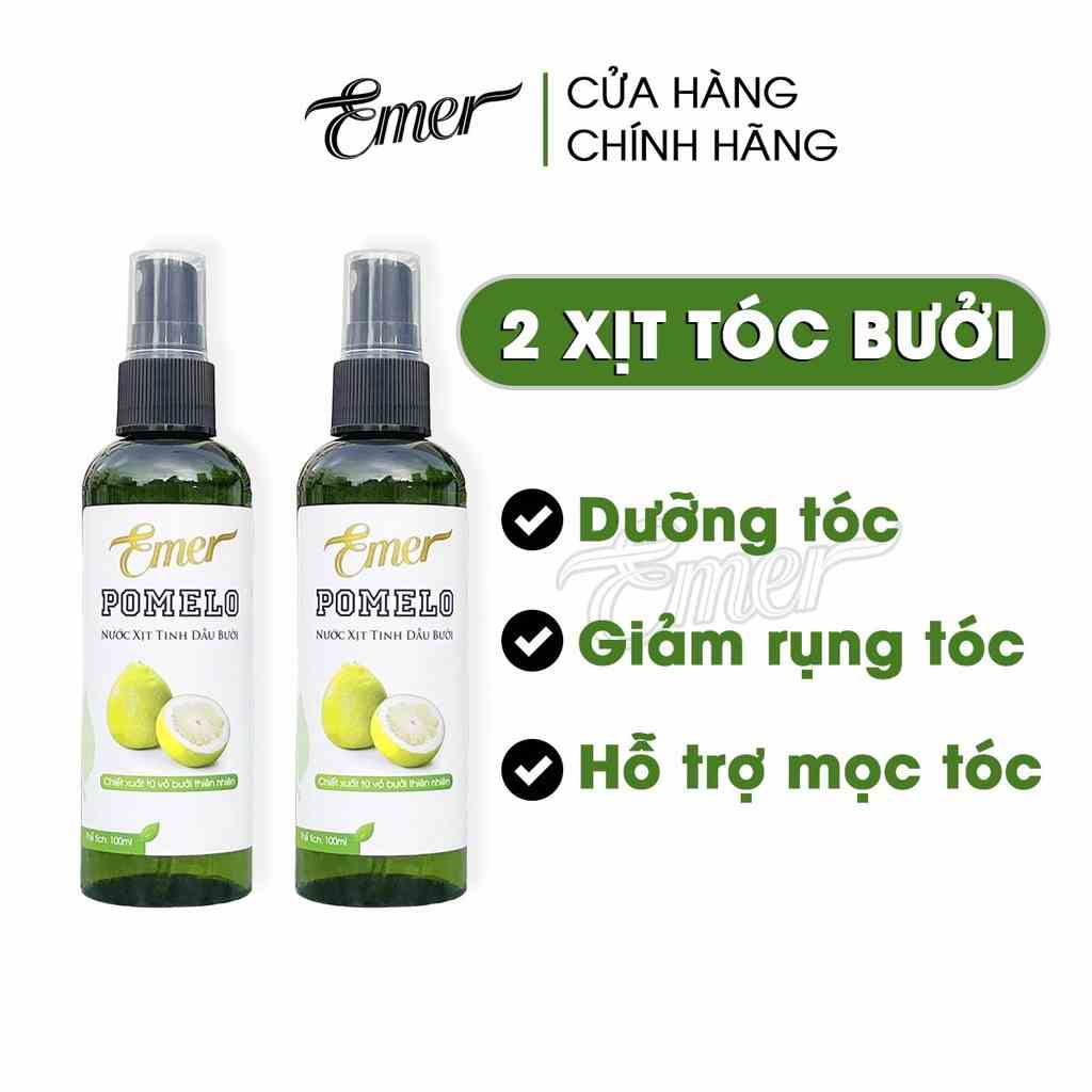 [Mã BMLTB35 giảm đến 35K đơn 99K] Bộ 2 chai tinh dầu bưởi kích mọc tóc pomelo Emer Garin 100ml x2 giảm rụng tóc