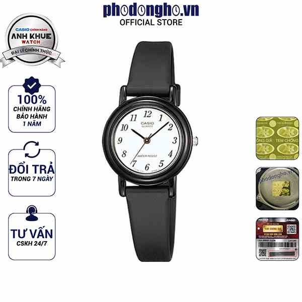 Đồng hồ nữ dây nhựa Casio chính hãng Anh Khuê LQ-139BMV-1BLDF