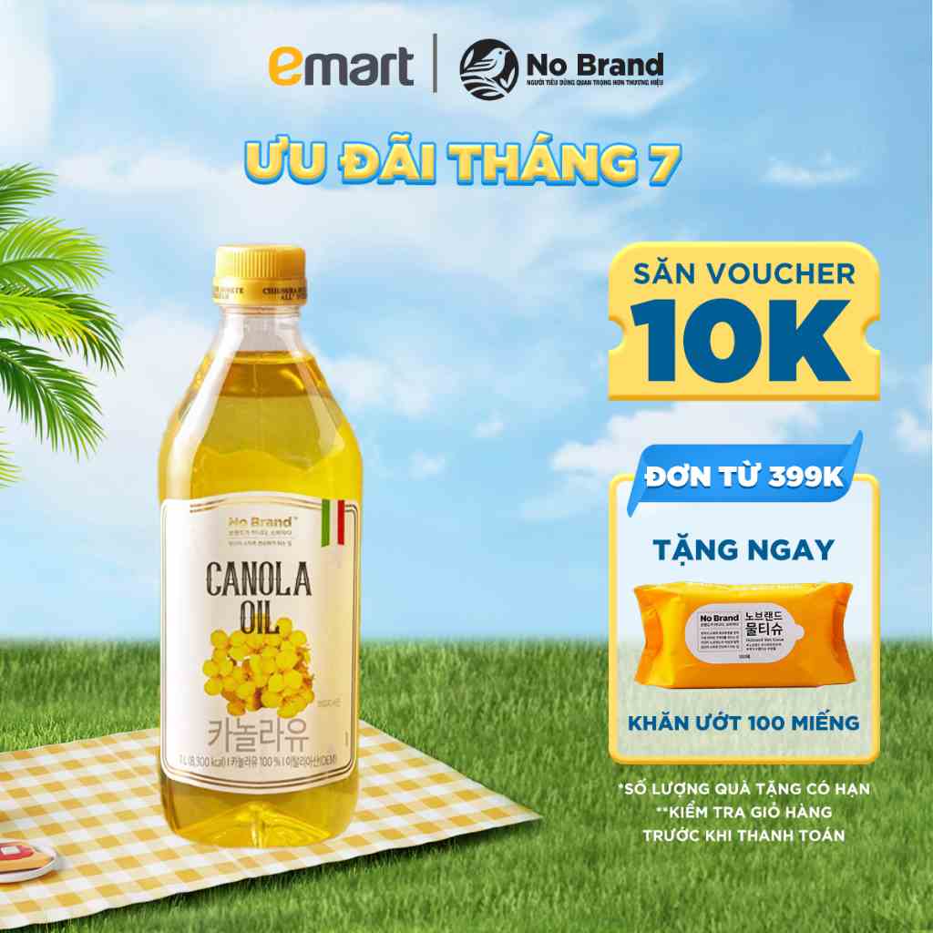 Dầu Hạt Cải Canola Chai 1L No Brand - Emart VN