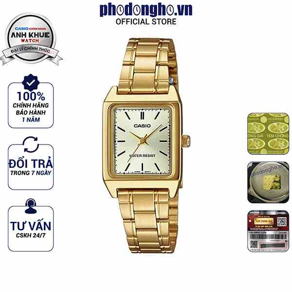 Đồng hồ nữ dây kim loại Casio chính hãng Anh Khuê LTP-V007G-9EUDF