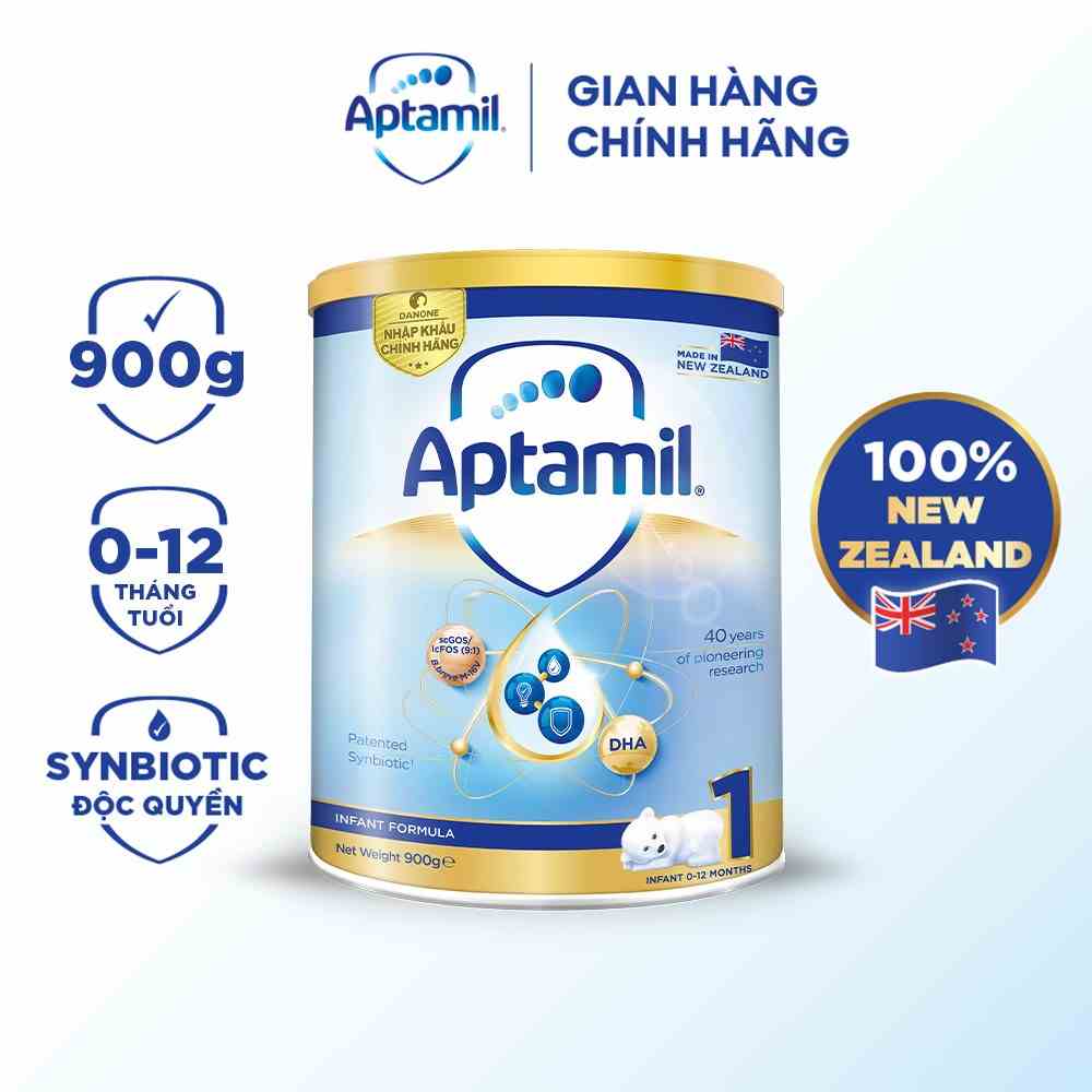 Sữa bột Aptamil New Zealand hộp thiếc số 1 (900g) cho bé