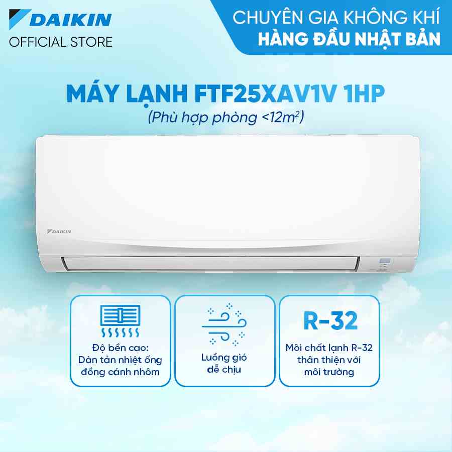 [Trả góp 0%]-[Miễn phí công lắp] Model mới 2023 - Máy Lạnh Daikin FTF25XAV1V 1HP (9000 BTU) - Hàng chính hãng