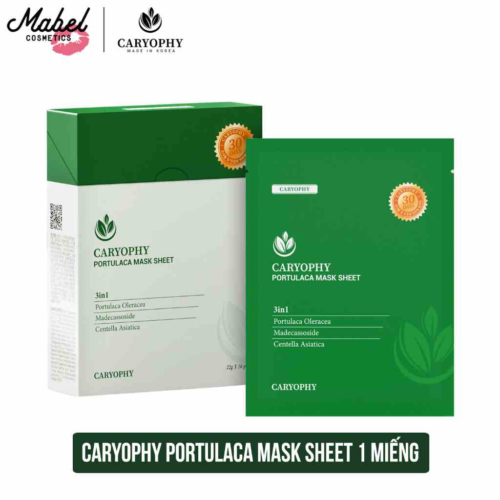 Mặt nạ giấy giảm mụn Caryophy portulaca mask sheet 22g - 1 miếng