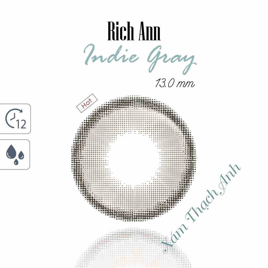 [𝗫𝗔́𝗠 𝗧𝗛𝗔̣𝗖𝗛 𝗔𝗡𝗛] Lens Mắt ANN365 Cận 0-8 Độ Đeo 1 Ngày Indie Gray - Xám Thạch Anh Màu Mới 2021