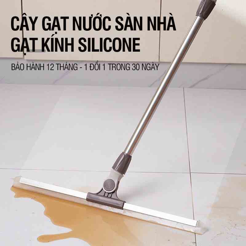 Cây gạt nước sàn nhà Kitimop-G35 có lưỡi silicon gạt nước siêu sạch, cán inox chắc chắn tùy chỉnh độ dài từ 85-135cm