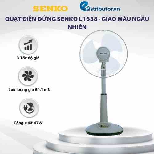 Quạt Điện Đứng Senko L1638 - Giao Màu Ngẫu Nhiên - Hàng Chính Hãng